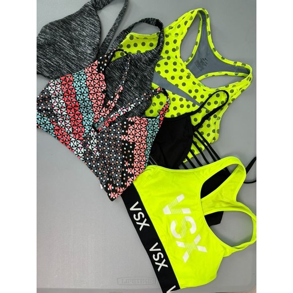 Victoria's Secret Nike women's small sports bra bundle neon black athletic - Picture 1 of 13